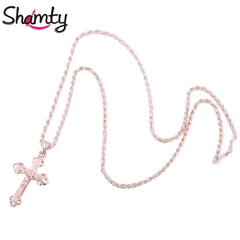 Shamty Classic Design Rose Gold Color Cross Necklace Christianity Jewelry Jesus Of Nazareth Rose Gold Cross Charm
Shamty Classic Design Rose Gold Color Cross Necklace Christianity Jewelry Jesus Of Nazareth Rose Gold Cross Charm