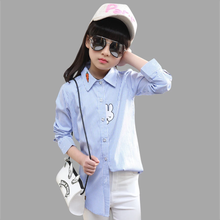 Abesay Autumn Girls Blouse Striped Long Sleeve Blouses For Girls School Cartoon Children Shirt Teenage Girls Clothing 4-12 Years
Abesay Autumn Girls Blouse Striped Long Sleeve Blouses For Girls School Cartoon Children Shirt Teenage Girls Clothing 4-12 Years