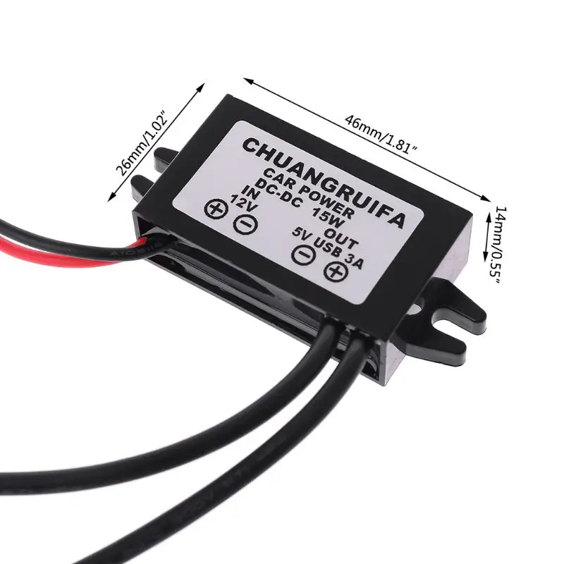 Водонепроницаемый DC преобразователь модуль 12 В до 5 3A 15 Вт двойной USB выход