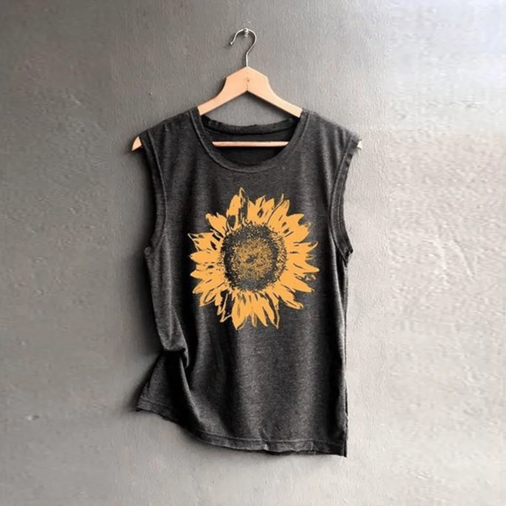 Women Fashion Sleeveless Sunflowe Letter Print Shirt Casual Loose Tank Top Soft Top womens plus size fashions Summer top mujer
Women Fashion Sleeveless Sunflowe Letter Print Shirt Casual Loose Tank Top Soft Top womens plus size fashions Summer top mujer