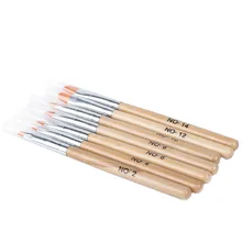 3D сделай сам 7 Размер для украшения ногтей, круглые верхние краски кисти набор акриловый набор кистей расширение покрытие ногтей Рисование ...(China)