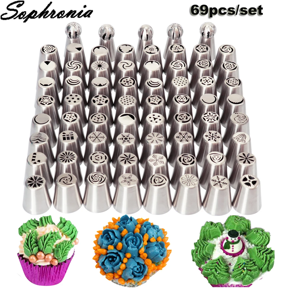 Sophronia 69PCS/set Stainless Steel Pastry Nozzles Set Icing Cake Piping Decoration Tools Piping Pastry Tips SetCS115
Sophronia 69PCS/set Stainless Steel Pastry Nozzles Set Icing Cake Piping Decoration Tools Piping Pastry Tips SetCS115