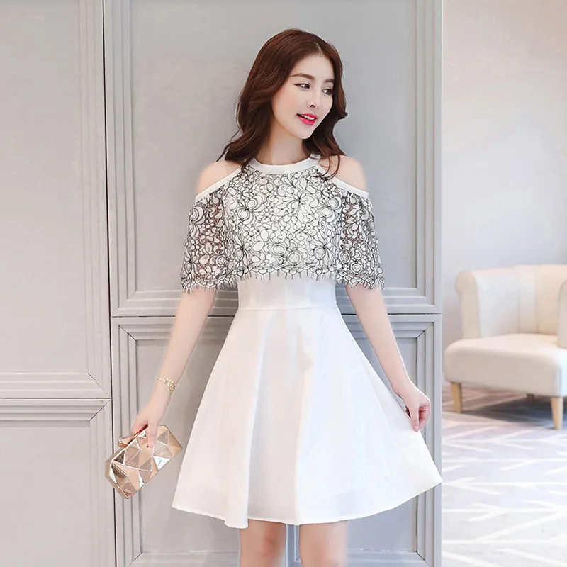 New Women Summer O-Neck Dress Lace Off-Shoulder A-Line Cloak Slim High Waist Short Sleeve Femme Was Thin Elegant Dress MZ2760
New Women Summer O-Neck Dress Lace Off-Shoulder A-Line Cloak Slim High Waist Short Sleeve Femme Was Thin Elegant Dress MZ2760