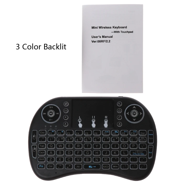3 Color Backlit 2.4GHz Wireless i8 Keyboard Touchpad Fly Air Mouse For PC TV PS3 
3 Color Backlit 2.4GHz Wireless i8 Keyboard Touchpad Fly Air Mouse For PC TV PS3