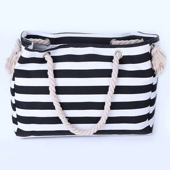 women handbag canvas shoulder bag thin stripe printing shopping bags high-capacity all-match Beach shopping bag
women handbag canvas shoulder bag thin stripe printing shopping bags high-capacity all-match Beach shopping bag
