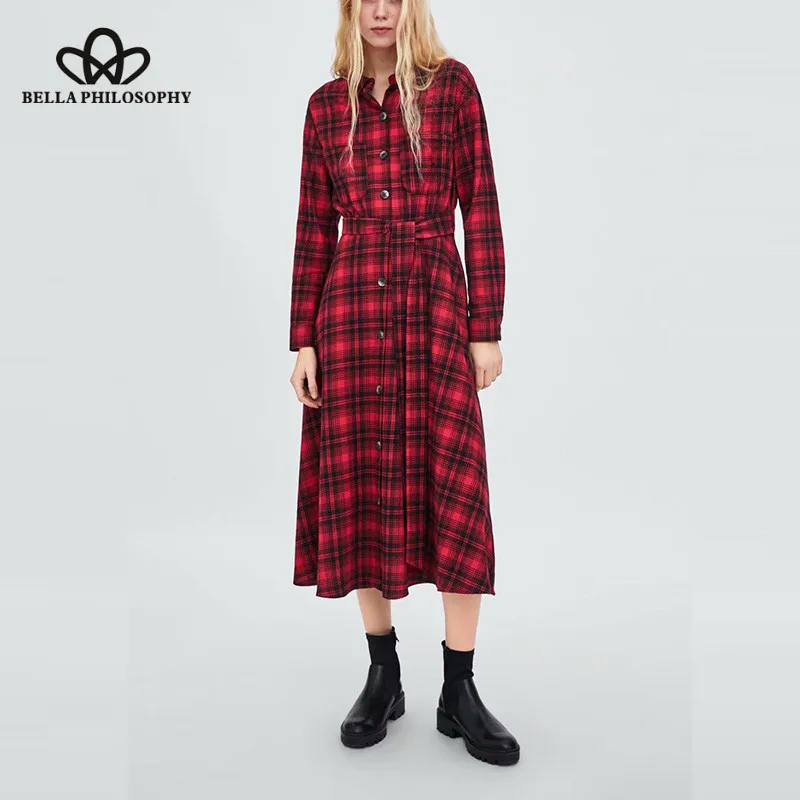 Wonder 2018 NEW Autumn Winter Long Sleeve A-Line Dress Vintage Plaid Lace Up Female Dress Casual Button Mid-Calf Dress
Wonder 2018 NEW Autumn Winter Long Sleeve A-Line Dress Vintage Plaid Lace Up Female Dress Casual Button Mid-Calf Dress