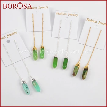 BOROSA 100% Australia Natural Stone Faced Point Gold Color Druzy Threader Earrings, Drusy Dangle Earrings for Women 1351
BOROSA 100% Australia Natural Stone Faced Point Gold Color Druzy Threader Earrings, Drusy Dangle Earrings for Women 1351