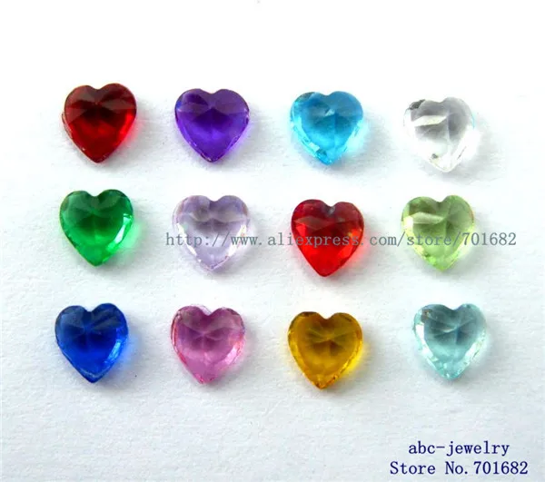 12 шт. разных цветов 5 мм камень-талисман в форме сердца подвеска для фото как у