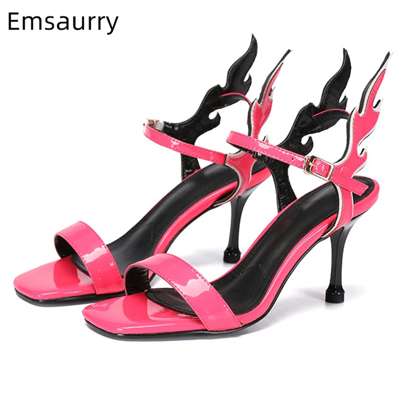 Unique Fire-pattern Gladiator Sandals Women Individual Cup Heel One-strap Ankle Strap Summer Sandalias Mujer 2019 Summer Shoes
Unique Fire-pattern Gladiator Sandals Women Individual Cup Heel One-strap Ankle Strap Summer Sandalias Mujer 2019 Summer Shoes