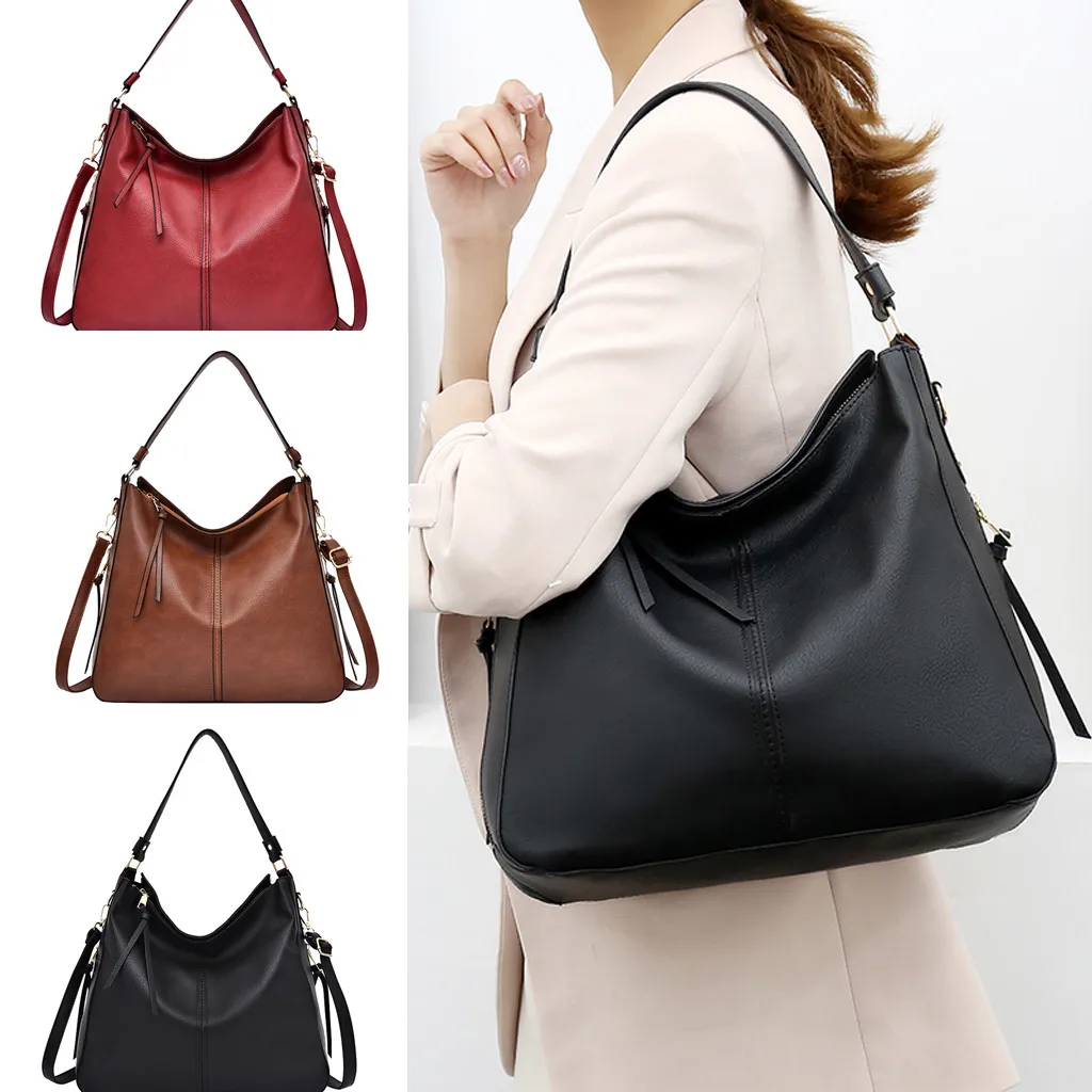 New Waterproof Women Ladies Fashion Retro Solid Large Capacity Shoulder Tote Handbag Casual Bag Portable Zipper#518 | Багаж и сумки