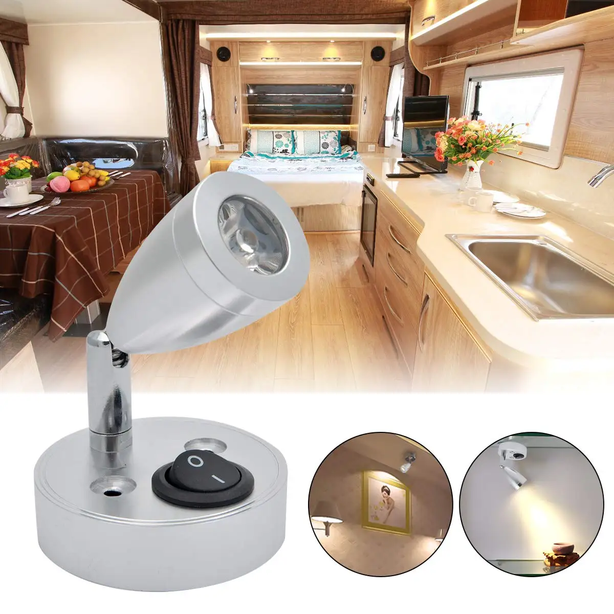 DC 12-24V 3000K Warm LED Spot Light Switch Bedside Reading Lamp RV Boat Motorhome for Camper Caravan Trucks
DC 12-24V 3000K Warm LED Spot Light Switch Bedside Reading Lamp RV Boat Motorhome for Camper Caravan Trucks