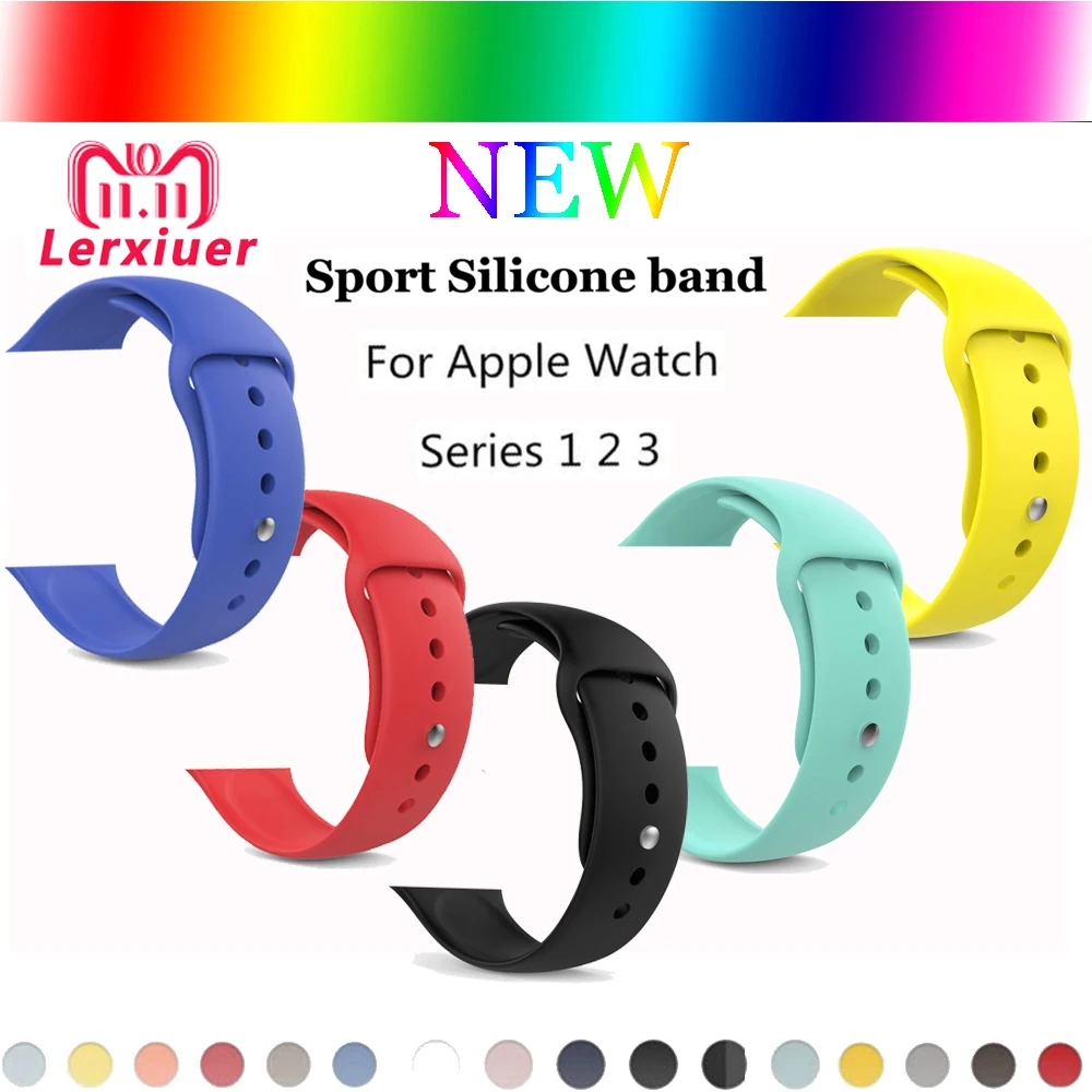 Sport Silicone strap For Apple Watch 4 band 44mm 40mm correa aplle watch 42 mm 38mm wristband bracelet belt Iwatch series 3 2 1
Sport Silicone strap For Apple Watch 4 band 44mm 40mm correa aplle watch 42 mm 38mm wristband bracelet belt Iwatch series 3 2 1