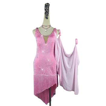Women Competition Latin Dance Dresses Custom Rhinestones Tassel Dress Adult Child Salsa Samba Dance Stage Performance Clothing
Women Competition Latin Dance Dresses Custom Rhinestones Tassel Dress Adult Child Salsa Samba Dance Stage Performance Clothing