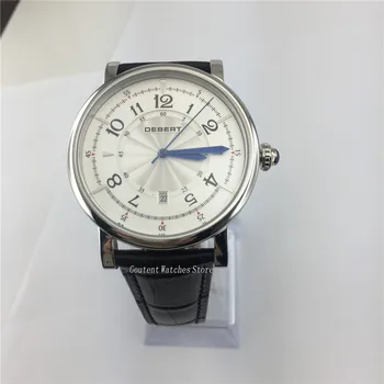 43mm Mens Watch Debert Sliver Stainless Steel Case Black Band Automatic Wristwatch
43mm Mens Watch Debert Sliver Stainless Steel Case Black Band Automatic Wristwatch