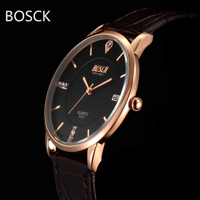 BOSCK Fashion Waterproof Men Watch High Quality Ultra Thin Design Simple Leather Quartz Wrist Watch for Male Relogio Masculino
BOSCK Fashion Waterproof Men Watch High Quality Ultra Thin Design Simple Leather Quartz Wrist Watch for Male Relogio Masculino