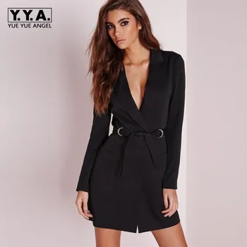 Sexy Deep V Neck Womens Long Suit Jacket Lace Up Belted OL Style Blazer Dress White Business Work Autumn Outerwear Coat Blazers
Sexy Deep V Neck Womens Long Suit Jacket Lace Up Belted OL Style Blazer Dress White Business Work Autumn Outerwear Coat Blazers