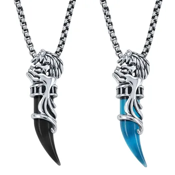 ZS Blue&Black Stone Pendant Necklace for Men Punk Style Lion Teeth Teeth Necklace 316L Stainless Steel Jewelry Hip Hop Necklaces
ZS Blue&Black Stone Pendant Necklace for Men Punk Style Lion Teeth Teeth Necklace 316L Stainless Steel Jewelry Hip Hop Necklaces