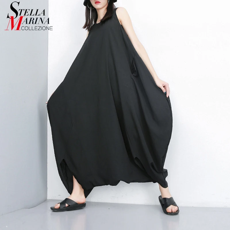 2019 Korean Style Women Full Length Solid Black Romper Jumpsuit Lady Casual Streetwear Oversized Overalls Loose Harem Pants 9003
2019 Korean Style Women Full Length Solid Black Romper Jumpsuit Lady Casual Streetwear Oversized Overalls Loose Harem Pants 9003