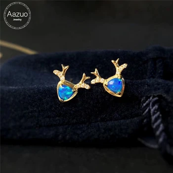 Aazuo 18K Yellow Gold Real Diamonds Natural Opal Animal Deer Stud Earrings For Woman Girls Christmas Gift Wedding Party 
Aazuo 18K Yellow Gold Real Diamonds Natural Opal Animal Deer Stud Earrings For Woman Girls Christmas Gift Wedding Party