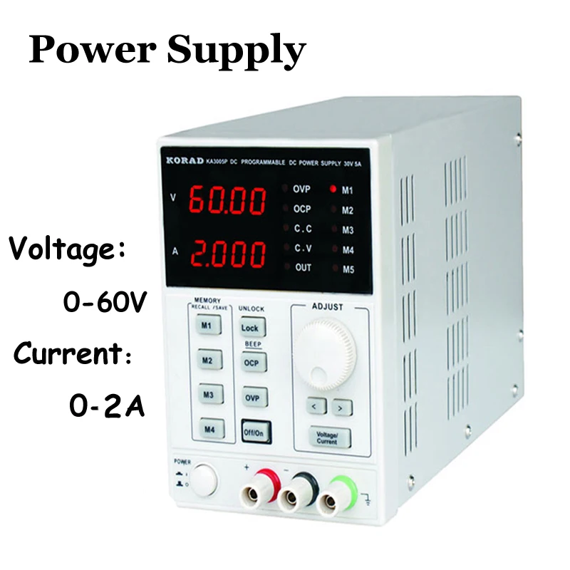 Adjustable Digital Voltage Regulators High Precision Adjustable Digital DC Power Supply mA 0~60V 0~2A for Laboratory KA6002D
Adjustable Digital Voltage Regulators High Precision Adjustable Digital DC Power Supply mA 0~60V 0~2A for Laboratory KA6002D