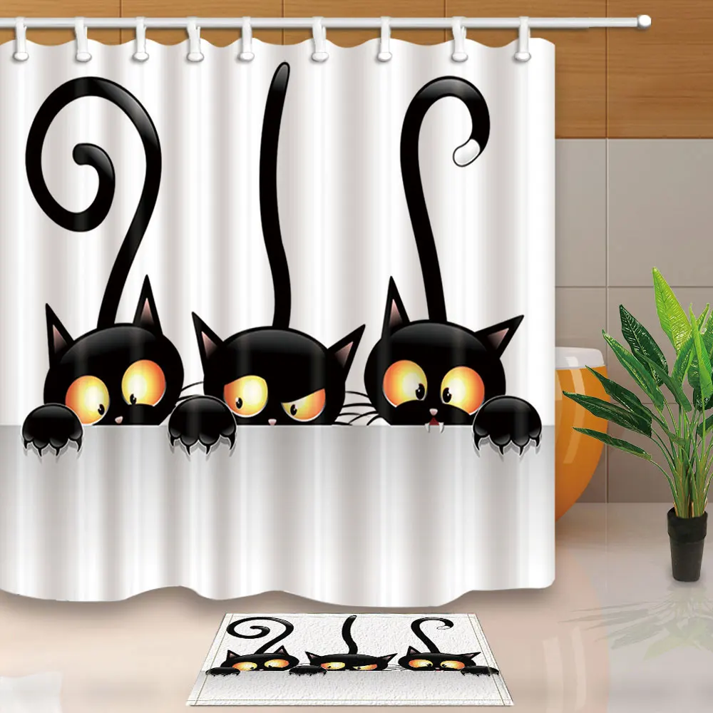 Funny Cats Shower Curtains High Quality Bath Screens Home Decor Polyester Fabric Waterproof and Mildew Proof with Hooks Washable
Funny Cats Shower Curtains High Quality Bath Screens Home Decor Polyester Fabric Waterproof and Mildew Proof with Hooks Washable