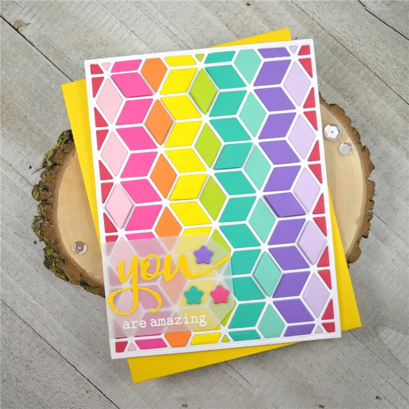 DiyArts 2018 Diamond Background Frame Dies Metal Cutting Dies Stencils DIY Scrapbooking Album Card Making Embossing Paper Crafts
DiyArts 2018 Diamond Background Frame Dies Metal Cutting Dies Stencils DIY Scrapbooking Album Card Making Embossing Paper Crafts