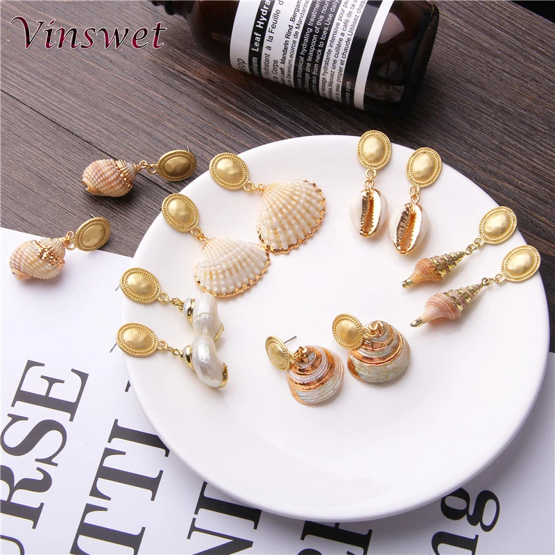Sea Shell Earrings For Women Gold Color Trendy Metal Shell Cowrie Statement Dangle Earrings 2019 New Summer Beach Jewelry 2019
Sea Shell Earrings For Women Gold Color Trendy Metal Shell Cowrie Statement Dangle Earrings 2019 New Summer Beach Jewelry 2019