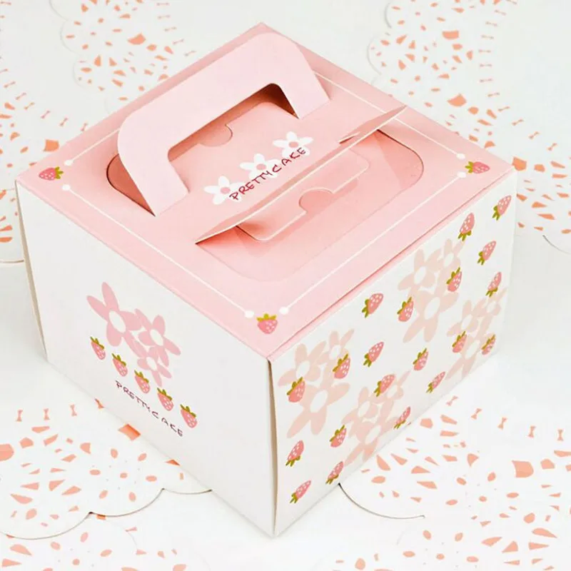 New style cake box 5pcs 13.5x13.5x10.2cm five color sweet pink strawberry gift candy bag Children's Day / Birthday Party cake
New style cake box 5pcs 13.5x13.5x10.2cm five color sweet pink strawberry gift candy bag Children's Day / Birthday Party cake