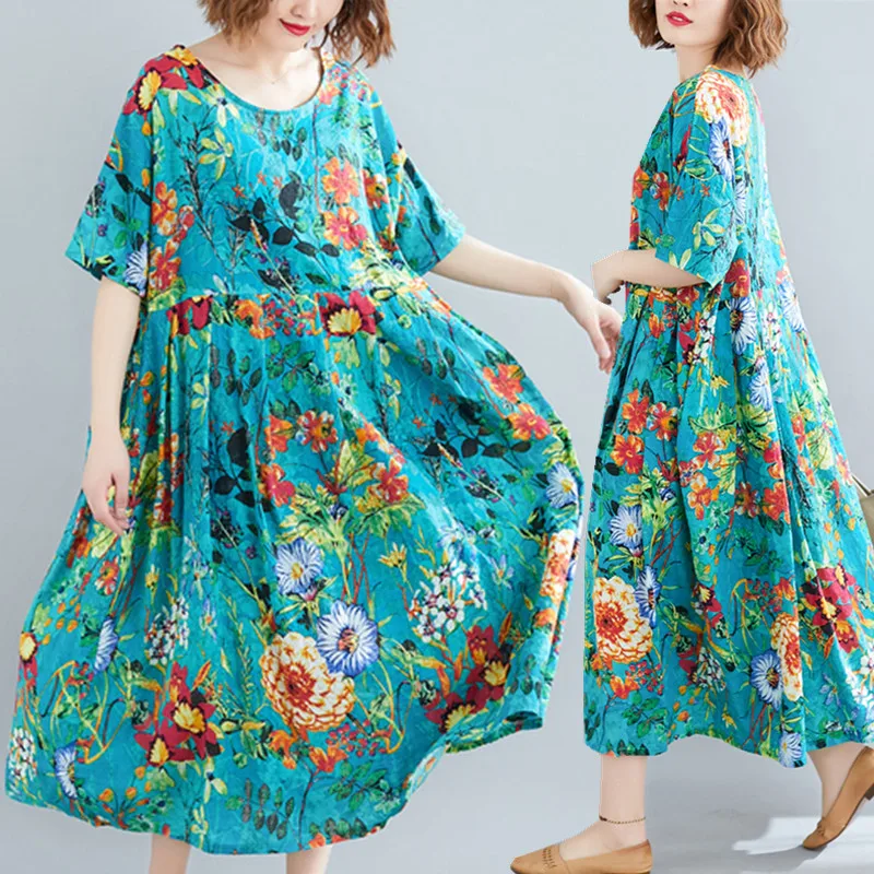 BIG SIZE 4XL Summer Women Fashion Elegant Flower Print Tops Lady Female Plus Large Swing Short Sleeve Ruffle Beach Casual Dress
BIG SIZE 4XL Summer Women Fashion Elegant Flower Print Tops Lady Female Plus Large Swing Short Sleeve Ruffle Beach Casual Dress
