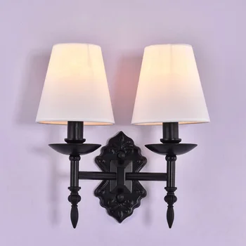 Vintage Lamp Bedroom Kitchen Aisle Stair Retro Light Sconces Black Iron White Fabric Lampshade Decor Home Lighting E14 110-220V
Vintage Lamp Bedroom Kitchen Aisle Stair Retro Light Sconces Black Iron White Fabric Lampshade Decor Home Lighting E14 110-220V