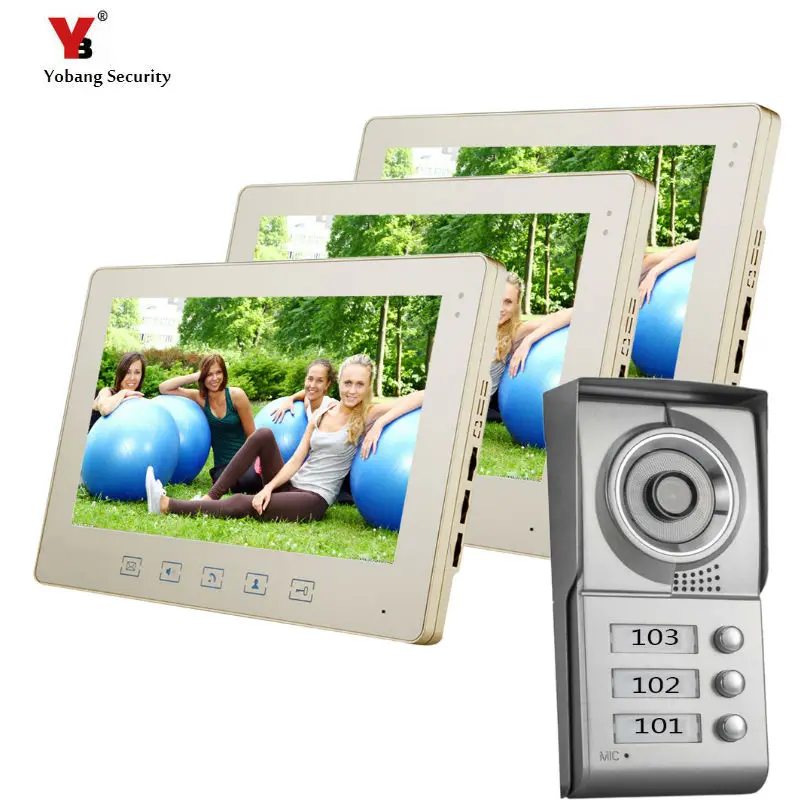 YoBang Security 10inch Color Video Door Phone intercom System video intercom Apartment Intercom System For 3 House Free shipping
YoBang Security 10inch Color Video Door Phone intercom System video intercom Apartment Intercom System For 3 House Free shipping