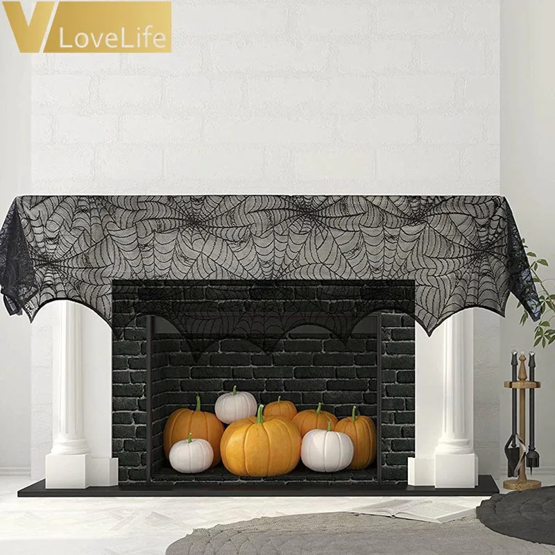 1pc 90x244cm Black Spider Fireplace Mantel Scarf Lace Spiderweb Holloween Supplies Home Horror Party Supplies
1pc 90x244cm Black Spider Fireplace Mantel Scarf Lace Spiderweb Holloween Supplies Home Horror Party Supplies