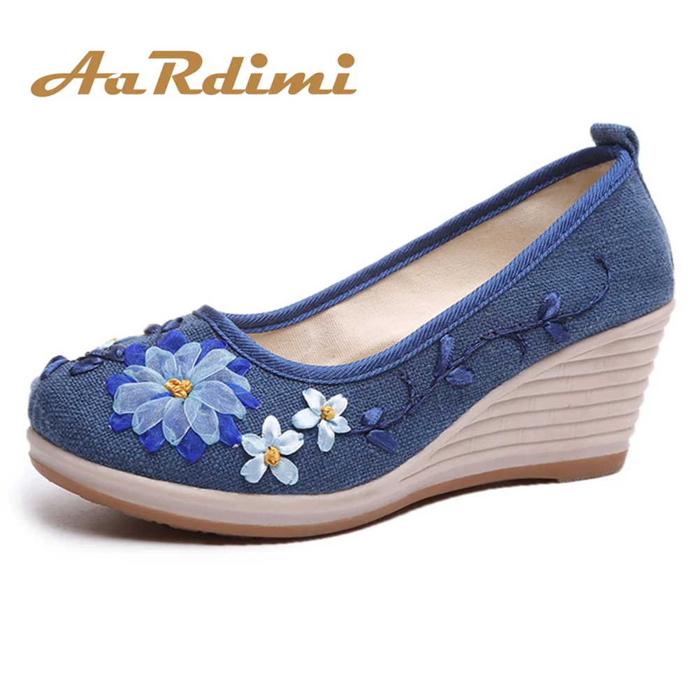 AARDIMI Handmade Embroidered Women Platform Shoes Casual Wedges Canvas Shoes Women's Pumps High Heeled Shallow Ladies Shoes
AARDIMI Handmade Embroidered Women Platform Shoes Casual Wedges Canvas Shoes Women's Pumps High Heeled Shallow Ladies Shoes