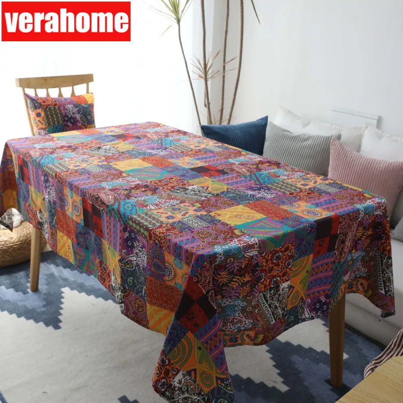 Bohemian linen tablecloth table cover background Kitchen dining party Rectangular outdoor patio set
Bohemian linen tablecloth table cover background Kitchen dining party Rectangular outdoor patio set