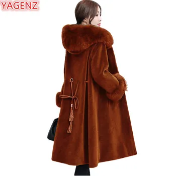 YAGENZ New product Women Faux Fur Coat Top quality Winter Jacket Women Young lady Fur collar Hooded Woolen coat Long Jacket 697
YAGENZ New product Women Faux Fur Coat Top quality Winter Jacket Women Young lady Fur collar Hooded Woolen coat Long Jacket 697
