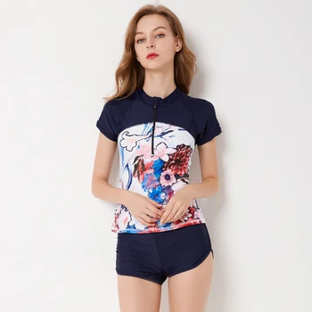 New Style Zipper Short Sleeve Two-Piece Swimming Suit For Women Fashion Surfing Swimwear Print Swimsuit Bikini Set Plus Size 4XL
New Style Zipper Short Sleeve Two-Piece Swimming Suit For Women Fashion Surfing Swimwear Print Swimsuit Bikini Set Plus Size 4XL