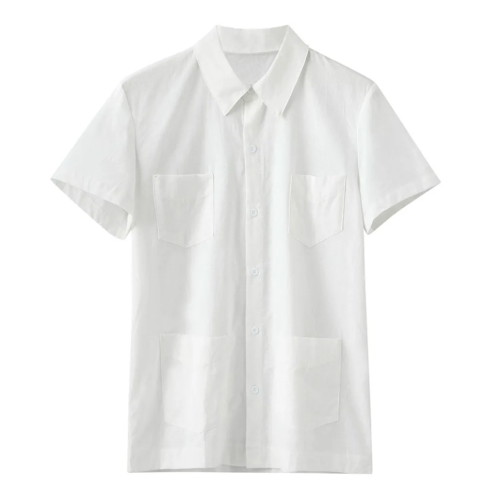 mens shirts blouse Summer Baggy Cotton Linen Solid Muti-Pocket Short Sleeve Turn-down Collar Shirts man d90619
mens shirts blouse Summer Baggy Cotton Linen Solid Muti-Pocket Short Sleeve Turn-down Collar Shirts man d90619