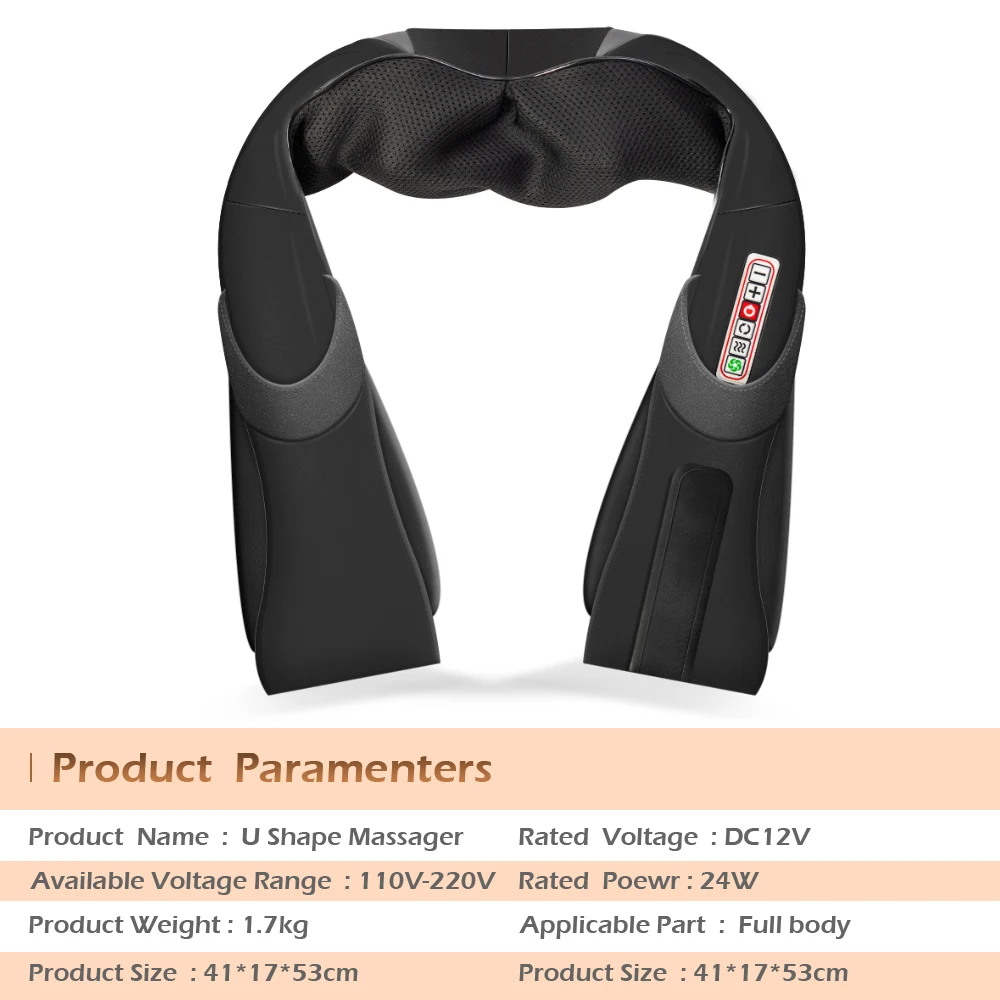 Electrical Shiatsu Back Neck Shoulder Body Infrared Heated Kneading Massager For Car/Home 8 Electrical Shiatsu Back Neck Shoulder Body Infrared Heated Kneading Massager For Car/Home 8