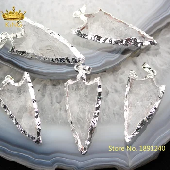 Arrowhead Shape Crystal Jewelry Findings Pendants Connectors, Raw Arrow Crystal Stone With Gold Clasp Plated Connectors DSS-169
Arrowhead Shape Crystal Jewelry Findings Pendants Connectors, Raw Arrow Crystal Stone With Gold Clasp Plated Connectors DSS-169