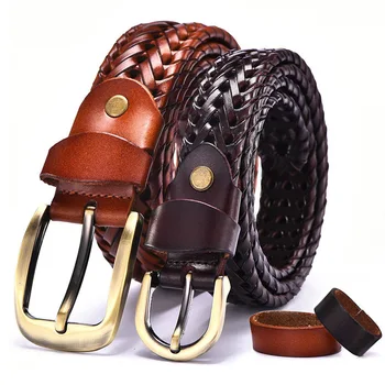 Men's Fashion Split Leather Belt Genuine Split Leather Personality Manual Woven Pin Buckle Belt Quality Male Brown Strap Vintage
Men's Fashion Split Leather Belt Genuine Split Leather Personality Manual Woven Pin Buckle Belt Quality Male Brown Strap Vintage