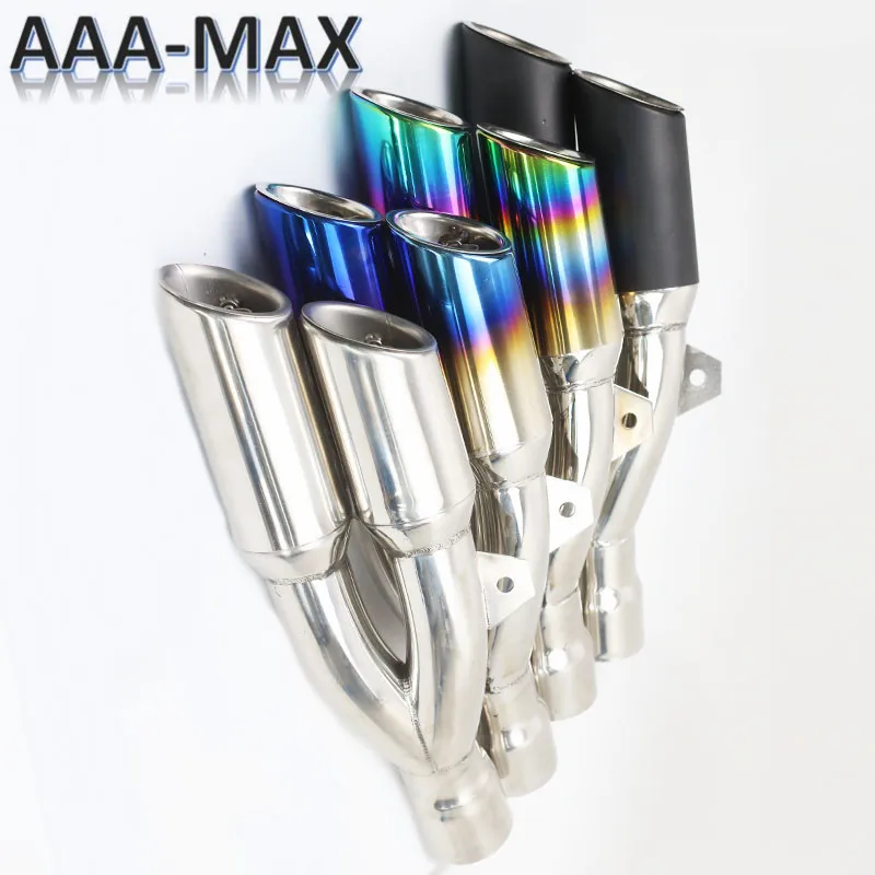 51mm Motorcycle Exhaust Pipe Escape Moto Scooter Muffler Double Hole With DB Killer Sticker For kawasaki Ninja250 YAMAHA R25 R15 
51mm Motorcycle Exhaust Pipe Escape Moto Scooter Muffler Double Hole With DB Killer Sticker For kawasaki Ninja250 YAMAHA R25 R15