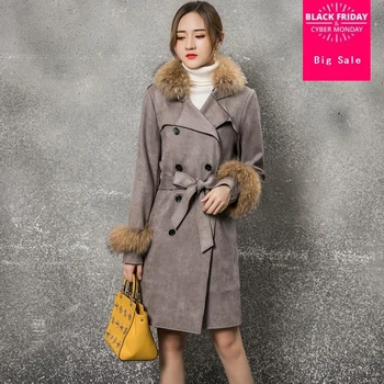 2020 fashion brand Korean Suede fabric with real fox fur jacket women simple stylish double breasted long blends outwear wq222
2020 fashion brand Korean Suede fabric with real fox fur jacket women simple stylish double breasted long blends outwear wq222