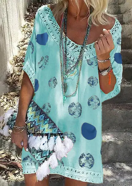 Women Printed Lace Splicing Mini Dress Blue Yellow Ladies Summer Sundress Vestidos Beach Korean Dresses Trendyol Plus Size
Women Printed Lace Splicing Mini Dress Blue Yellow Ladies Summer Sundress Vestidos Beach Korean Dresses Trendyol Plus Size