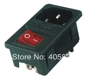 AC power socket,fuse switch,ac inlet AS-10 with boat switch KCD1-104N