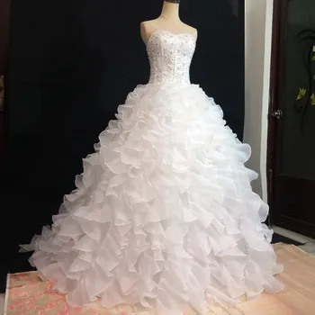 Real Pictures Luxury Wedding Dresses 2019 With Beads Ruffles Tiered Lace up Sweetheart Off the shoulder Bridal Gown Custom Sizes
Real Pictures Luxury Wedding Dresses 2019 With Beads Ruffles Tiered Lace up Sweetheart Off the shoulder Bridal Gown Custom Sizes