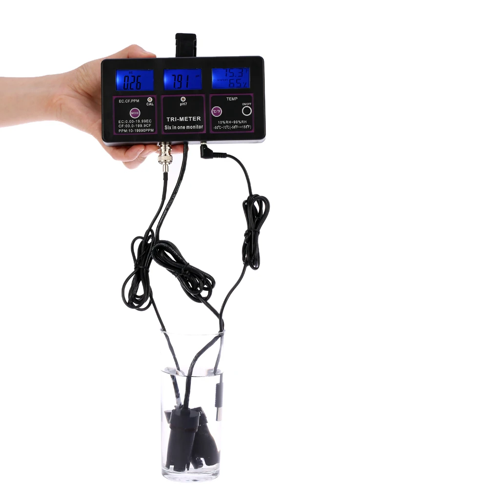 professional 6 in 1 aquarium Water Quality tester PH Meter Monitor Multi-parameter for test PH / Temperature/ EC / CF / RH / TDS
professional 6 in 1 aquarium Water Quality tester PH Meter Monitor Multi-parameter for test PH / Temperature/ EC / CF / RH / TDS