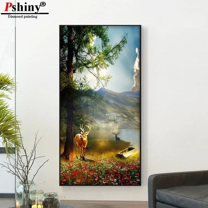 Pshiny 3d Full diamond embroidery landscape Mountains deer diamond painting completely square or round drill cross stitch F496
Pshiny 3d Full diamond embroidery landscape Mountains deer diamond painting completely square or round drill cross stitch F496