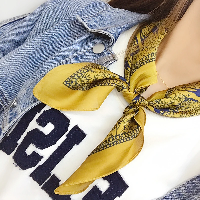 Fashion Neckerchief Small Scarf For Women Animal Print Silk Satin Hair Scarfs Female 53*53cm Square Headband Scarves For Ladies 
Fashion Neckerchief Small Scarf For Women Animal Print Silk Satin Hair Scarfs Female 53*53cm Square Headband Scarves For Ladies