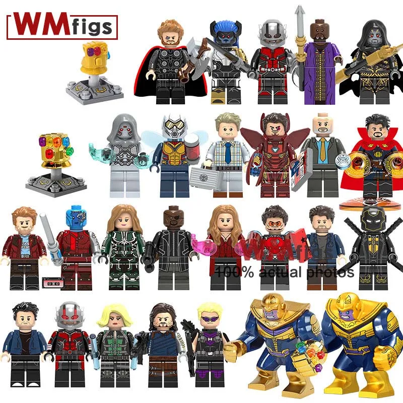 

Single Zuri Captain Iron Man Wasp Antman Baron Zemo Erik Ghost Thanos Avengers Super Hero Building Blocks Gift Toys for children