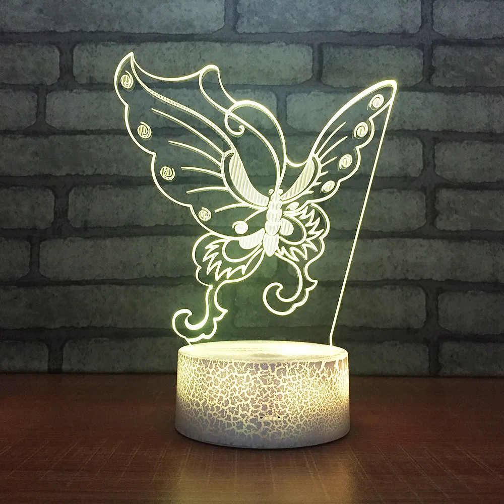 Butterfly Color Remote Control 3d Lamp Acrylic Color Change Creative Gift Night Light White base Lovely 3d Light Fixtures
Butterfly Color Remote Control 3d Lamp Acrylic Color Change Creative Gift Night Light White base Lovely 3d Light Fixtures